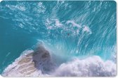 Muismat Blauwe golf - Blauwe golven bij Kelingking Beach in Indonesië muismat rubber - 60x40 cm - Muismat met foto
