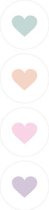 Geboorte Sluitsticker - Sluitzegel - Wit met pastel hart | Moederdag | Trouwkaart - Geboortekaart - Envelop | Pastelkleuren | Hartjes - Hart | Envelop stickers | Cadeau - Gift - Ca