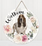 Welkom - Basset Hound | Muurdecoratie - Bordje Hond