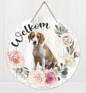 Welkom - Foxhound | Muurdecoratie - Bordje Hond