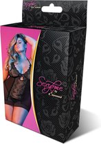 Chemise & G-Set - Black - - Queen Size - Lingerie For Her - Mini Dress