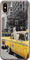 iPhone XS Max hoesje - Lama in taxi - Soft Case Telefoonhoesje - Print - Grijs