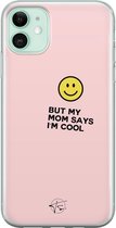 iPhone 11 hoesje - I'm cool quote - Soft Case Telefoonhoesje - Tekst - Roze