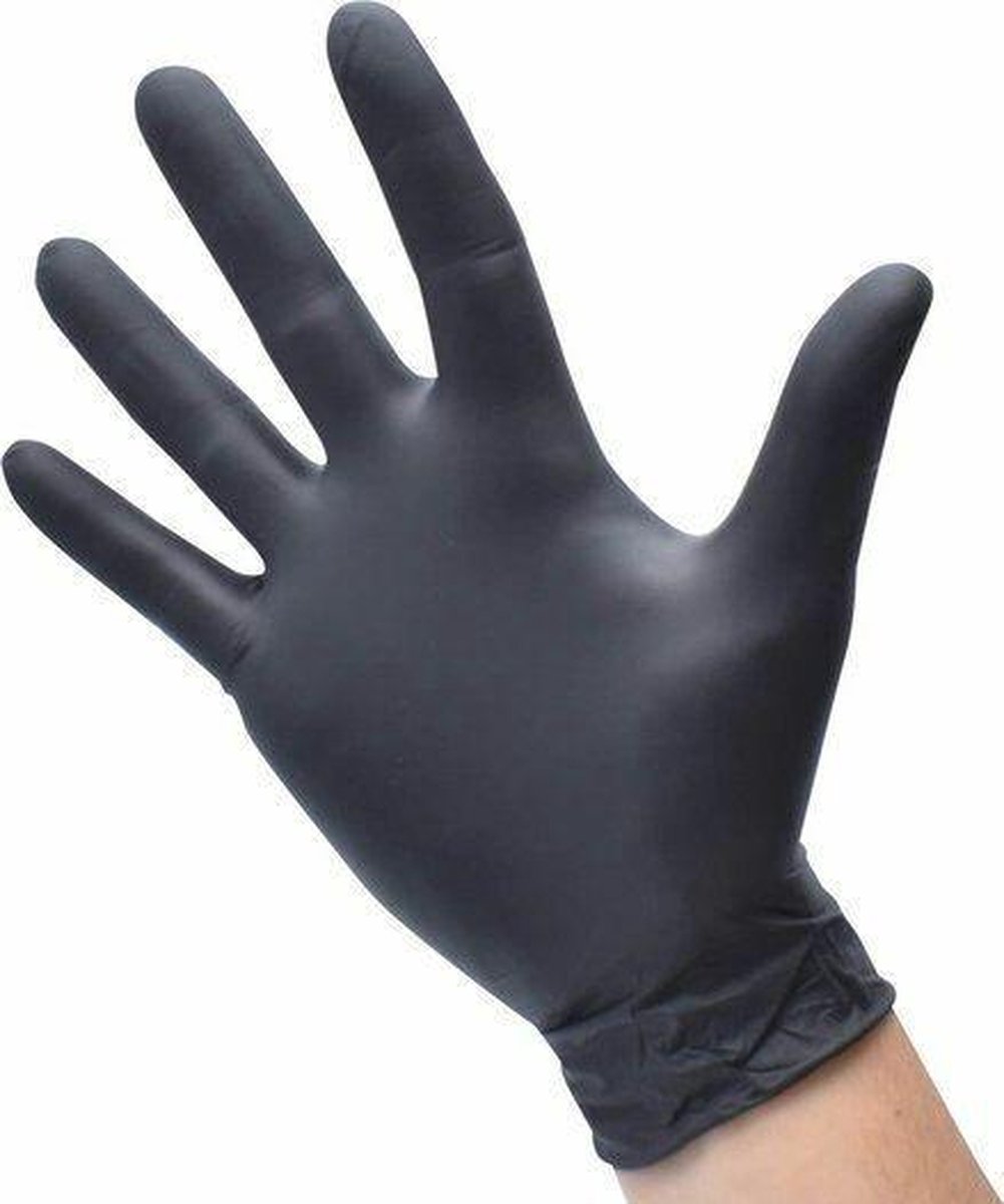 Diversen Nitril-Handschoenen poedervrij Maat M Zwart 100st