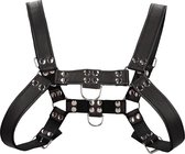 Chest Bulldog Harness - Premium Leather - Black/Black -  - L/XL - Bondage Toys