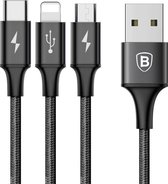 Baseus Rapid 3 in 1 Kabel - Lightning / USB-C / Micro USB - 120cm
