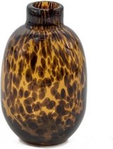 Glazen vaasje luipaard - Kolony - glazen decoratie - 9x9x14,5cm