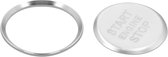 kwmobile Beschermene sticker voor start-stopknop voor Audi A6 A7 Q5 Start-Stop Button - Decoratief aluminium frame in zilver