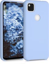kwmobile telefoonhoesje voor Google Pixel 4a - Hoesje met siliconen coating - Smartphone case in mat lichtblauw