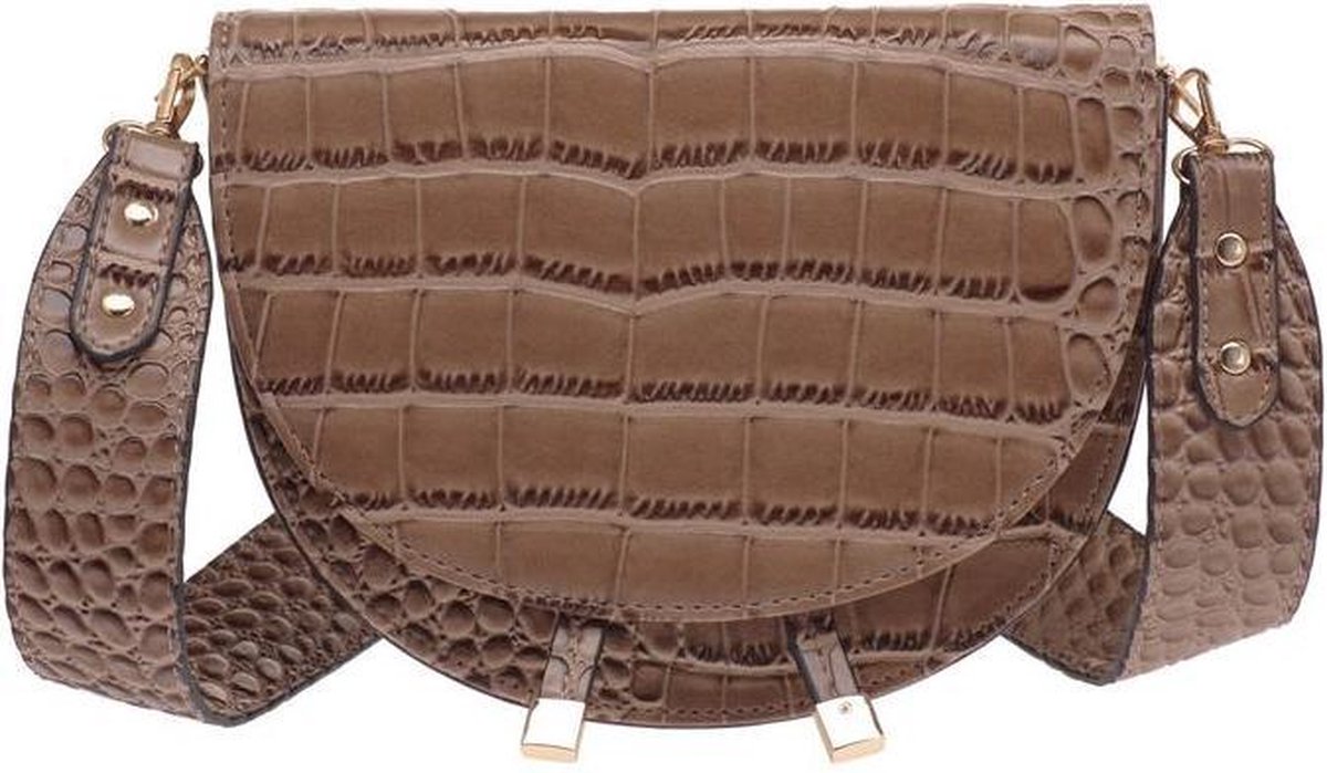 Elvy Fashion - Ann Saddle Bag - Taupe - One Size