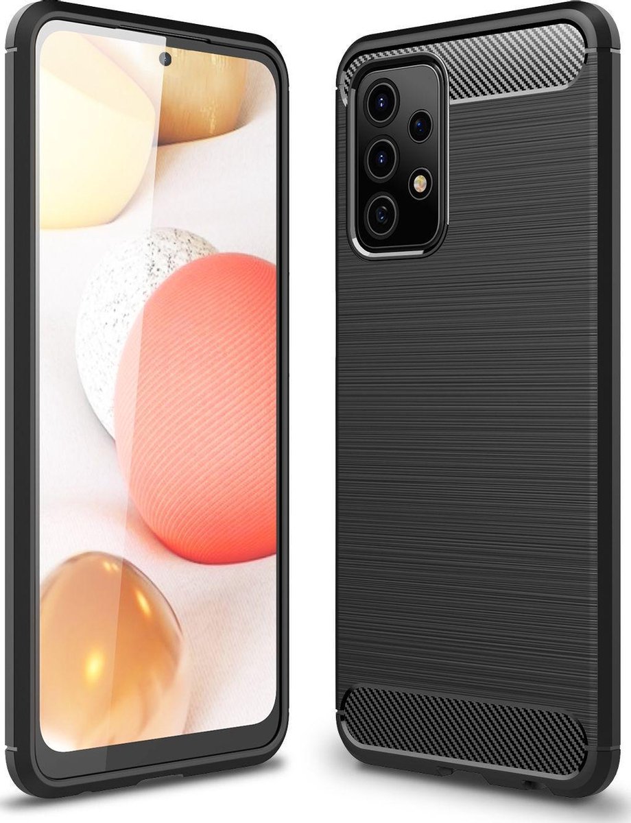 Mobigear Hoesje geschikt voor Samsung Galaxy A52s 5G Telefoonhoesje Flexibel TPU | Mobigear Brushed Slim Backcover | Galaxy A52s 5G Case | Back Cover - Zwart