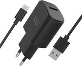 Xqisit Netstroomadapter 2.4A 1 USB-C poort - Zwart USB-Type-C kabel