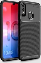 Carbon Fiber Texture Shockproof TPU Case voor Huawei Honor 10 Lite (Zwart)