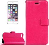 Voor iPhone 8 Plus & 7 Plus Crazy Horse Texture Horizontale Flip Leren Case met Magnetische Gesp & Houder & Kaartsleuven & Portemonnee & Fotolijst (Magenta)