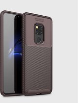 Beetle Shape Carbon Fiber Texture Shockproof TPU Case voor Huawei Mate 20 (bruin)