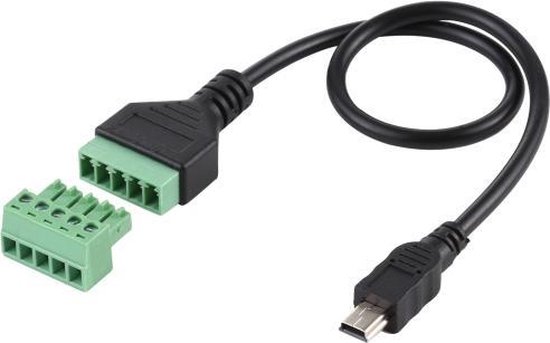Mini 5-pins male naar 5-pins insteekbare terminals Soldeervrije USB-connector...  | bol.com