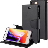 GOOSPERY SONATA DAGBOEK voor iPhone 8 Plus & 7 Plus Zakelijke stijl magnetische sluiting Horizontale flip lederen tas met houder & kaartsleuven en portemonnee (zwart)