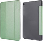Horizontale leren flip-case met zijdetextuur en drie-uitklapbare houder voor Galaxy Tab P200 (groen)