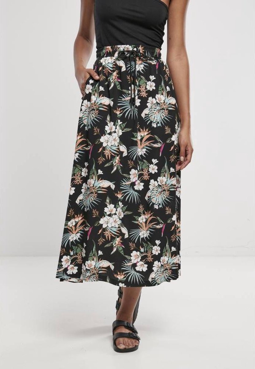 Urban Classics Viscose Midi Lange rok M Zwart