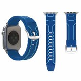 Voor Apple Watch Series 3 & 2 & 1 38 mm mode-elektrocardiogrampatroon siliconen horlogebandje (blauw)