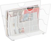Relaxdays lectuurbak metaal - krantenbak - tijdschriftenhouder - tijdschriftenrek - wit