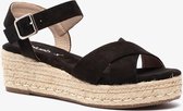 Blue Box dames espadrilles met sleehak - Zwart - Maat 38