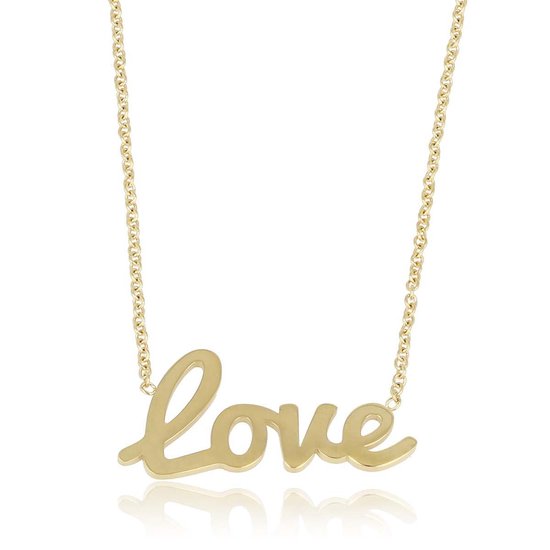 *My Bendel - Love ketting - Goudkleurig - Love ketting goudkleurig gemaakt van duurzaam materiaal - Verkleurt niet - Met luxe cadeauverpakking