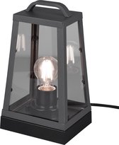 LED Tafellamp - Nitron Aknaky - E27 Fitting - Vierkant - Mat Zwart - Aluminium