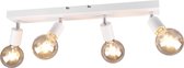 LED Plafondspot - Nitron Zuncka - E27 Fitting - 4-lichts - Rechthoek - Mat Wit - Aluminium