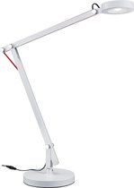LED Tafellamp - Nitron Amsty - 5W - Warm Wit 3000K - Rond - Glans Wit - Aluminium