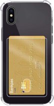 Hoes voor iPhone X Hoesje Met Pasjeshouder Transparant - Hoes voor iPhone X Card Case Hoesje Extra Stevig - Hoes voor iPhone X Pashouder Shock Proof - Transparant