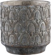 PTMD  jennis grijs cement pot antiek patroon rond