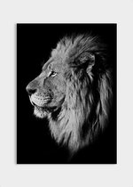 Poster Dark Lion - Dibond - Meerdere Afmetingen & Prijzen | Wanddecoratie - Interieur - Art - Wonen - Schilderij - Kunst