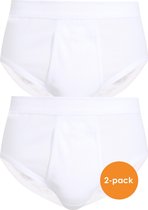 Ceceba heren slips met gulp - fijnrib (2-pack) - wit - Maat: M