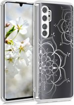 kwmobile hoesje voor Xiaomi Mi Note 10 Lite - backcover voor smartphone - Bloementweeling design - zilver / zilver / transparant