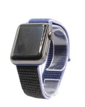 Geschikt Voor Smart Watch Nylon Loop Band - Midnight Blue - 42mm En 44mm - Geschikt Voor Smart Watches