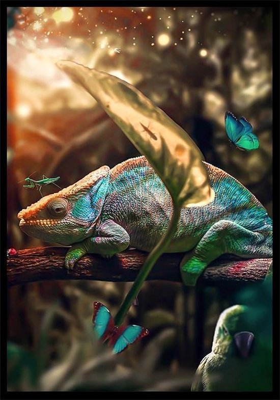 Chameleon A2 botanische jungle dieren poster