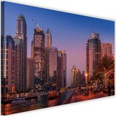 Schilderij Avond in Dubai, 2 maten, blauw/rood, Premium print