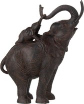 Olifant - met kind - Bruin - 35x17x41cm