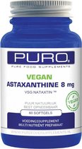 Puro Vegan Astaxanthine 8 mg Softgels 60Stuks