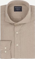 Heren > Steppin' Out Spring 2021  Linnen Cutaway Shirt Mannen - Regular Fit - Linnen - Khaki (XXL)
