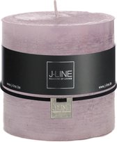 J-Line cilinderkaars - lavendel - 80u - 6 stuks