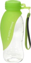6Silicone Leaf Drinkfles Voor Hond & Mens - 585ml - Groen
