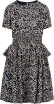 Creamie - jurk - korte mouw - gebloemd - blauw - Maat 128