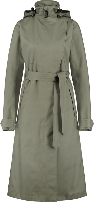 AGU Trench Coat Long Regenjas Urban Outdoor Dames - Groen - S