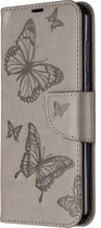 Nokia 2.3 Hoesje - Mobigear - Butterfly Serie - Kunstlederen Bookcase - Grijs - Hoesje Geschikt Voor Nokia 2.3