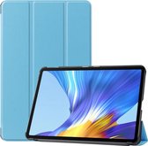 Voor Huawei Honor V6 / MatePad 10.4 inch Universeel Effen Kleur Anti-val Horizontaal Flip Tablet PC Leren Case met Tri-fold Beugel & Slaap / Wakker worden (Hemelsblauw)