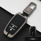 Auto Lichtgevende All-inclusive Zinklegering Sleutel Beschermhoes Sleutel Shell voor Toyota A Stijl Smart 2-knops (Gun Metal)