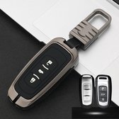 Auto Lichtgevende All-inclusive Zinklegering Sleutel Beschermhoes Sleutel Shell voor Geely A Style Smart 3-knops (Gun Metal)