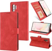 Voor Samsung Galaxy Note10 + Fantasy Klassiek Huidgevoel Kalfsleer Textuur Magnetische gesp Horizontale Flip PU lederen tas met houder & kaartsleuf & portemonnee (rood)